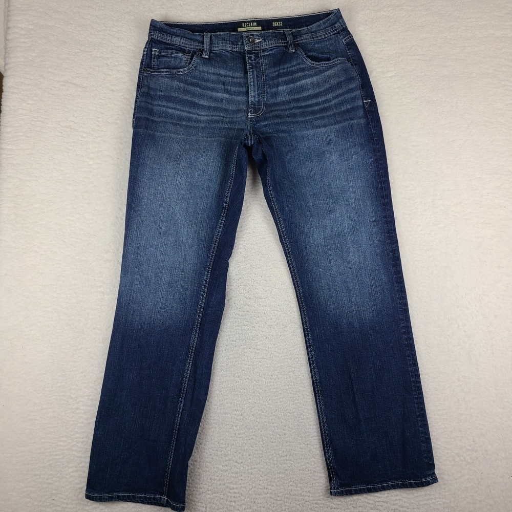 Buckle Reclaim Jeans Mens 36x32 Blue Relaxed Straight Dark Wash Denim *
